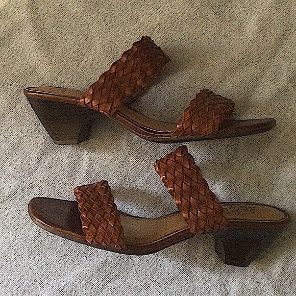 Braided strap slide sandals, EUC - Picture 2 of 5